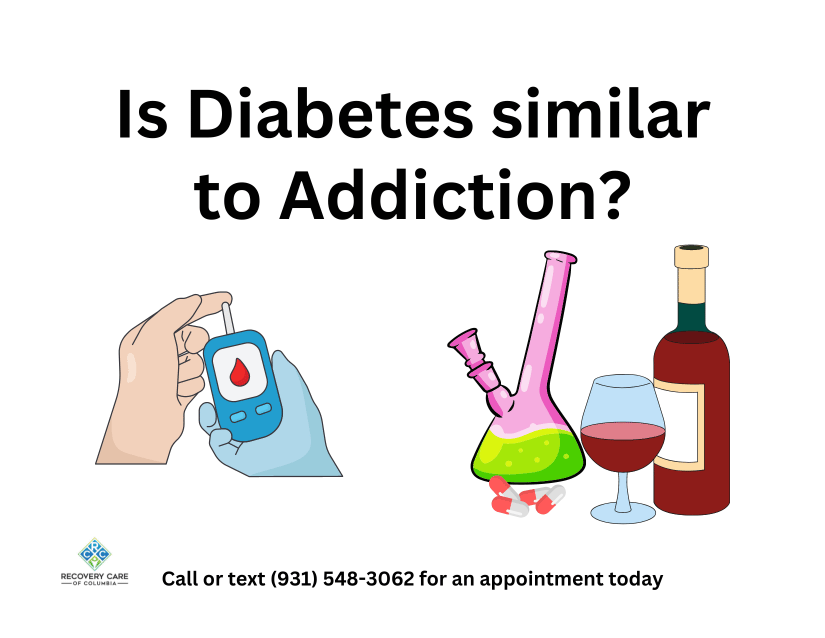 Addiction and Diabetes both require medication for healthy, everyday living. Are there other similarities between addiction and diabetes?