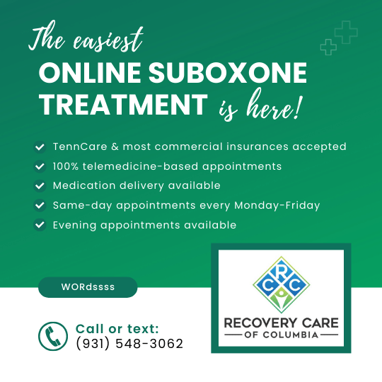 Recovery delivered to anyone in Tennessee using online Suboxone Treatment programs accepting TennCare