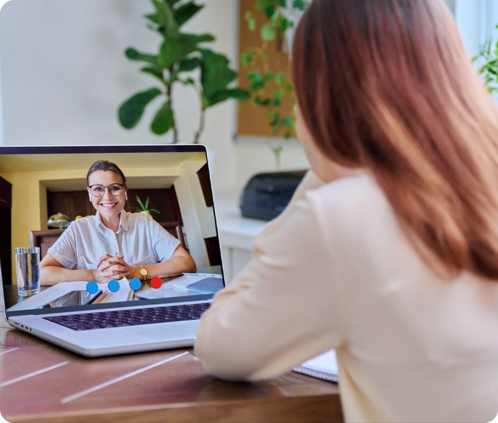 Woman on laptop during a telehealth Suboxone appointment