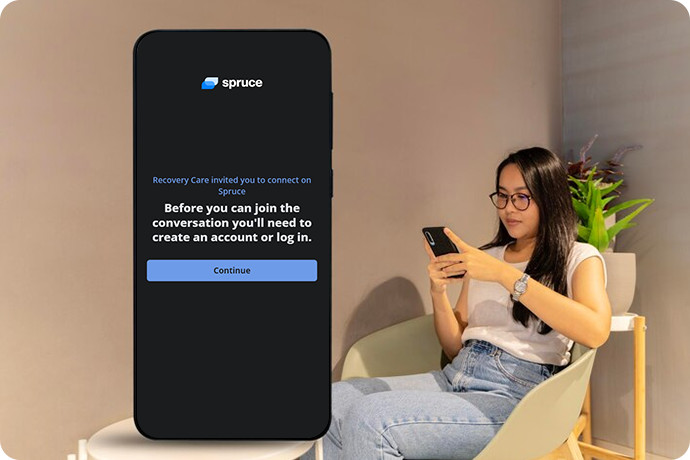 Woman talking to a Suboxone provider on a video call.