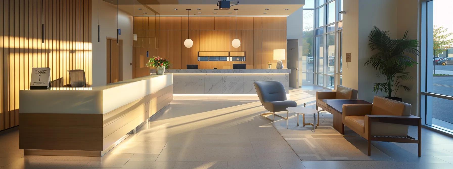 A softly lit urban Suboxone clinic that accommodates addiction patients