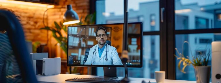 Doctor attending an online Suboxone consultation with a patient at home in Tennessee