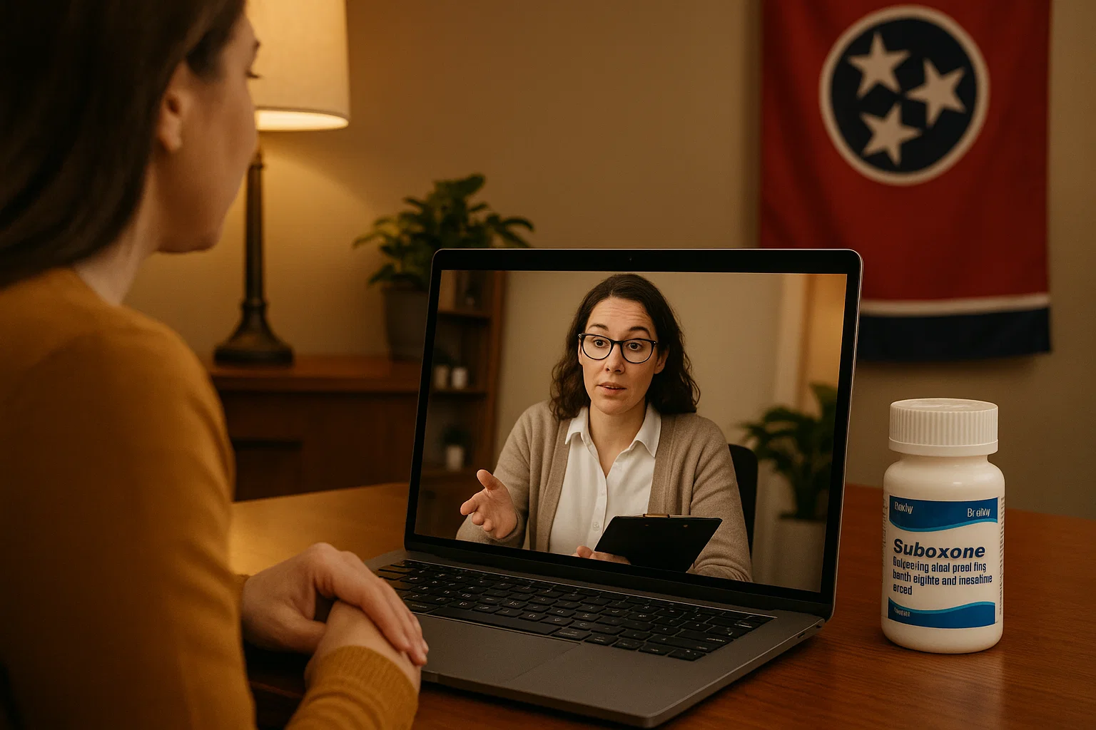 Telemedicine MAT session for opioid addiction treatment in Tennessee