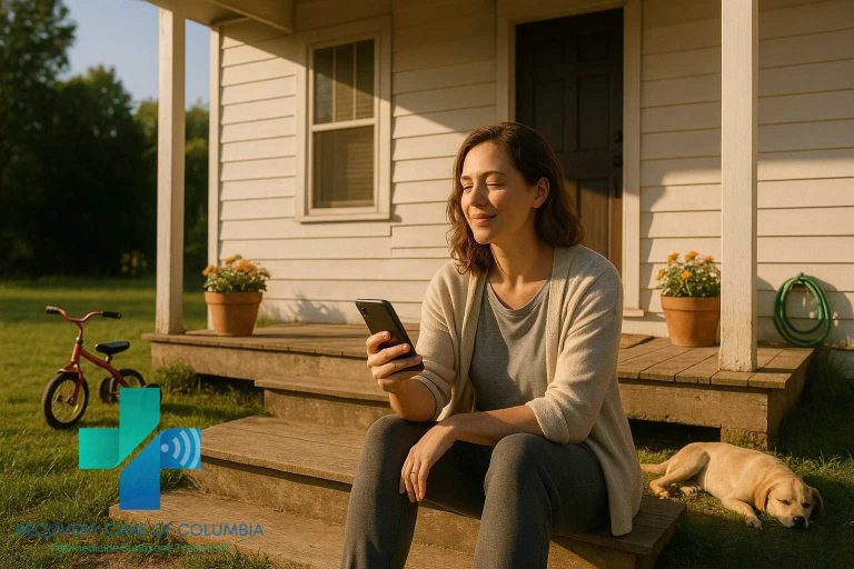 Person in Tennessee starting same day Suboxone treatment online from their front porch using their cell phone