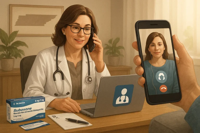 Suboxone prescription by phone in Tennessee with telehealth doctor and remote patient
