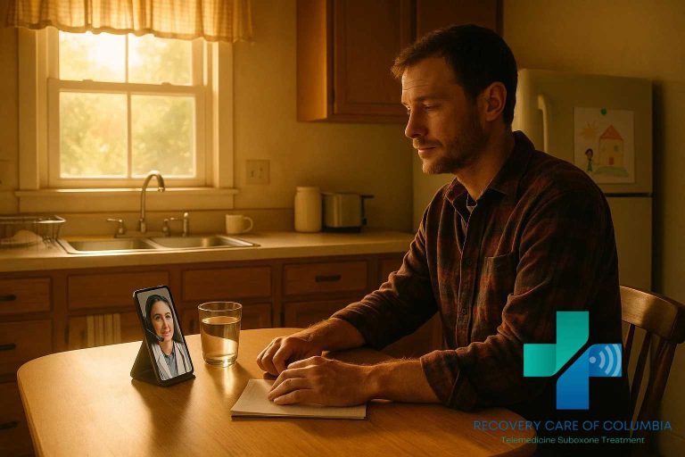 Knoxville resident using telehealth for Suboxone addiction treatment.