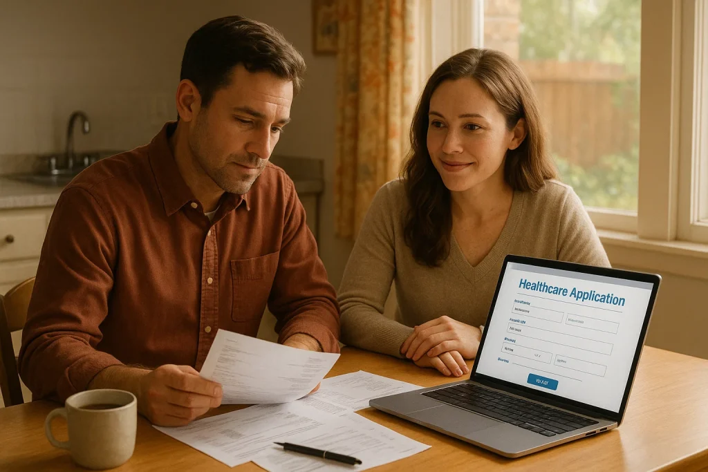 Couple applying online for Recovery Care of Columbia’s sliding-scale Suboxone program in Tennessee.