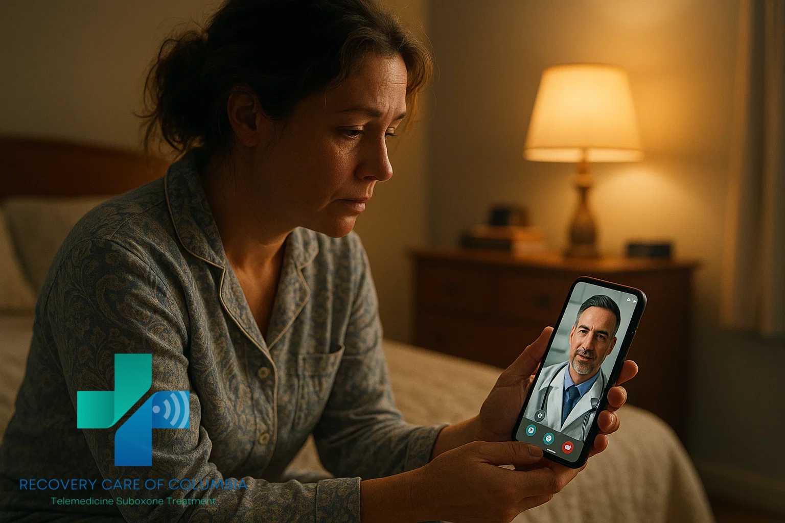Patient on a video call with a Suboxone doctor in Tennessee who takes insurance