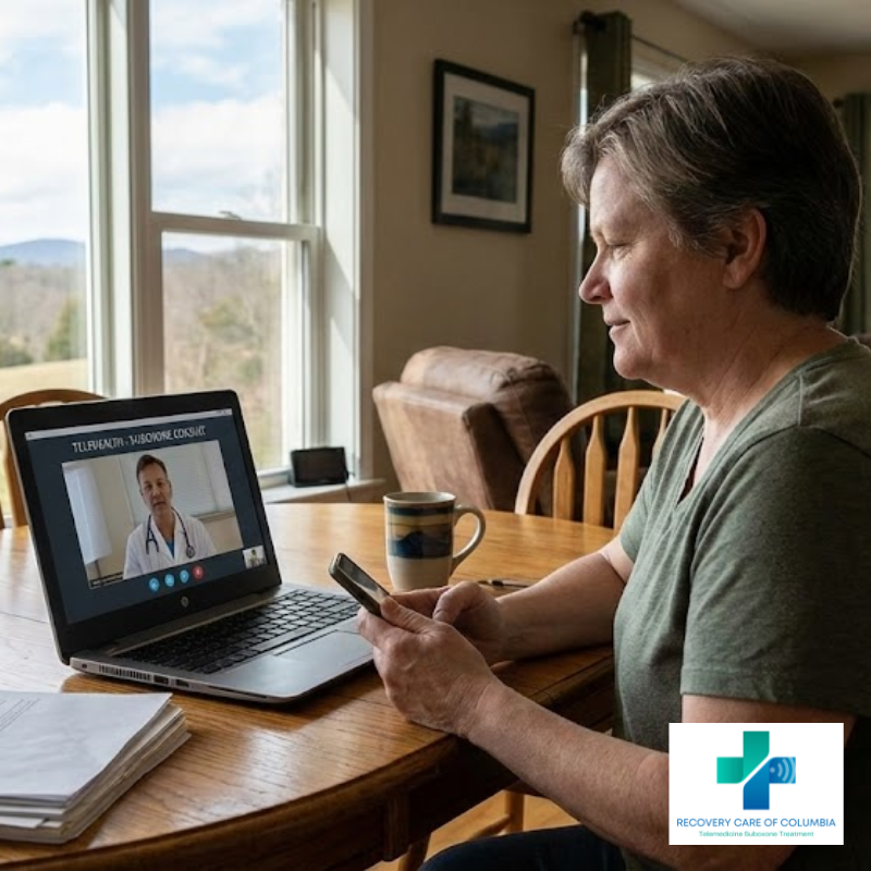 Patient attending an online Suboxone appointment in Tennessee