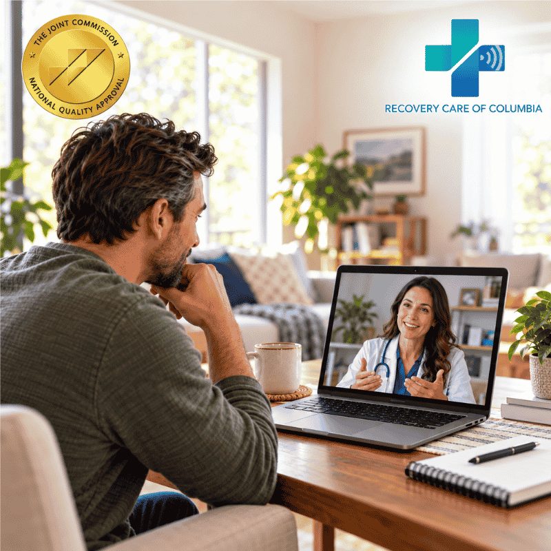 Patient discussing Suboxone treatment with a healthcare provider by telemedicine
