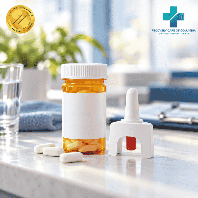 Suboxone medication and naloxone nasal spray for opioid overdose safety